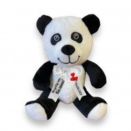 Плюшена панда с надписана панделка, 20 см Плюшена панда с надписана панделка, 20 см