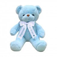 Плюшено мече с надписана панделка, синьо, 40 см Плюшено мече с надписана панделка, синьо, 40 см