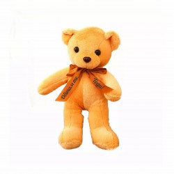 Плюшено мече Габриел с надписана панделка, оранжево, 30 см