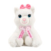 Плюшено коте с надписана панделка, бяло, 30 см