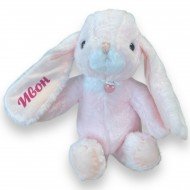 Плюшено зайче с надпис на ушето, розово, 32 см Плюшено зайче с надпис на ушето, розово, 32 см