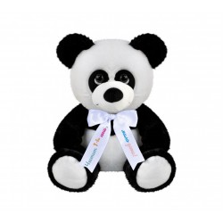 Плюшена панда с надписана панделка