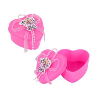 Розова подаръчна кутийка сърце за бебе момиче