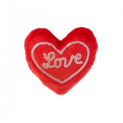 Плюшено сърце Love със звук, червено, 15 см Плюшено сърце Love със звук, червено, 15 см