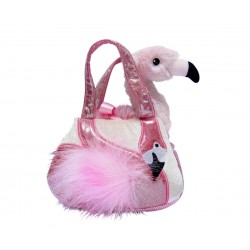 Плюшена играчка Аврора - Фламинго в чантичка