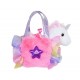 Плюшена чантичка с еднорог Aurora, цветна със звезда, 20 см