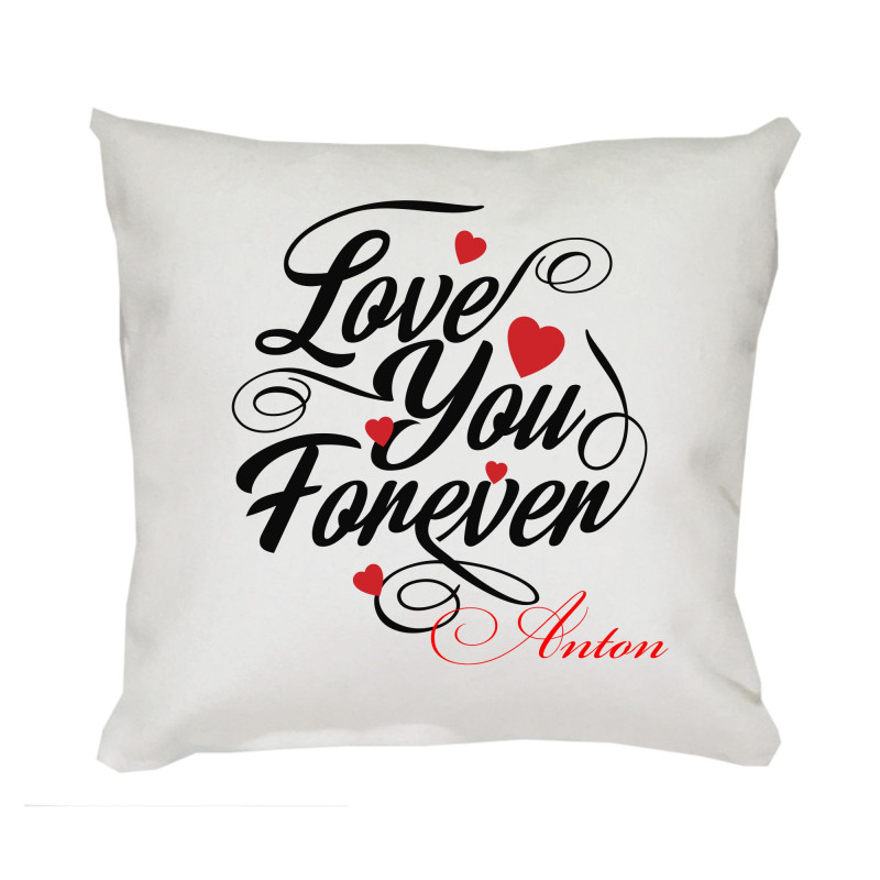 Възглавница за влюбени Love you forever, 30 см
