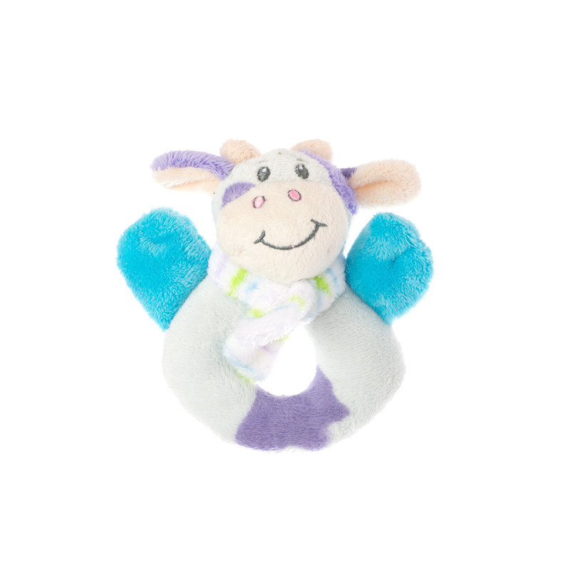 Бебешка плюшена дрънкалка кравичка