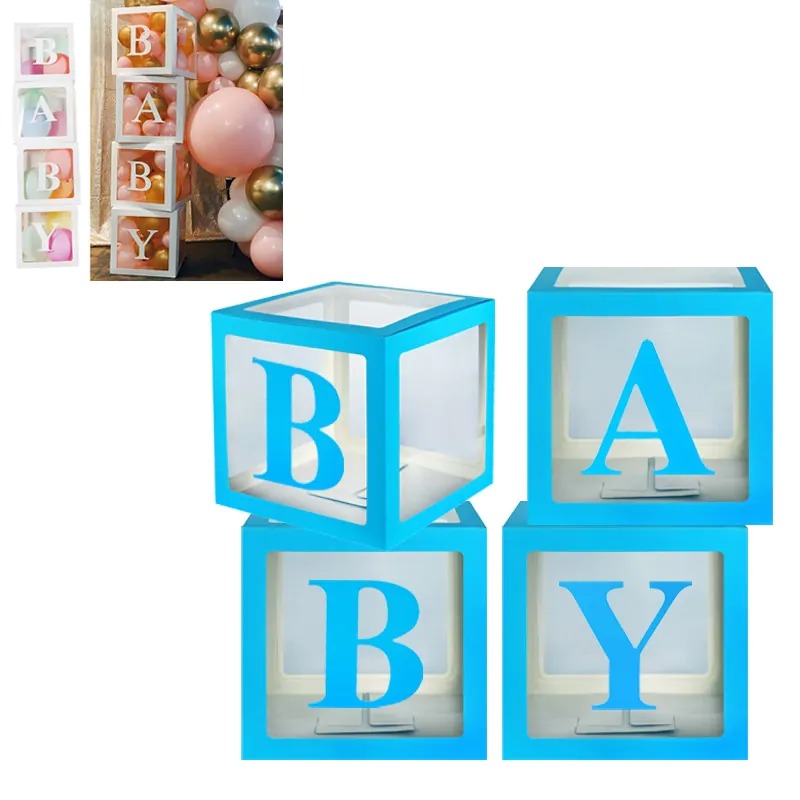 Комплект кутии за балони BABY в синьо, 4 броя