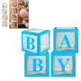 Комплект кутии за балони BABY в синьо, 4 броя