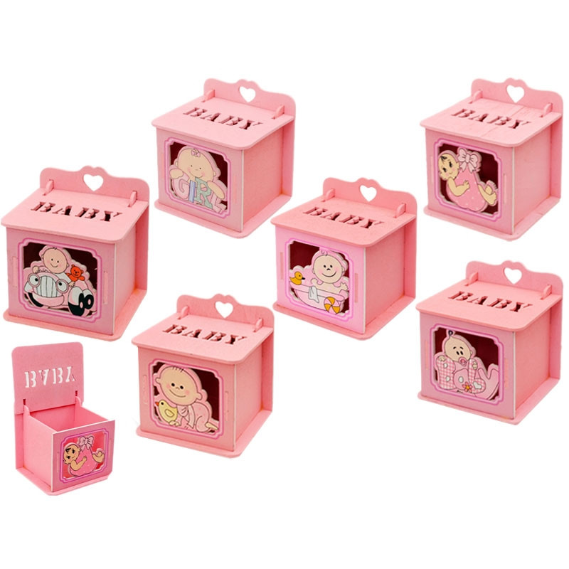 Бебешка дървена кутийка за съхранение - за момиче