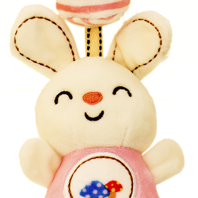 Бебешка дрънкалка за закачане със зайче, 23 см