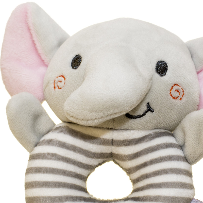 Бебешка плюшена дрънкалка със слонче, 17 см