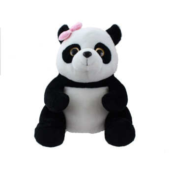 Плюшена панда с розова панделка Aurora, 39 см