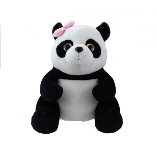 Плюшена играчка Аврора - Панда с розова панделка, 39 см