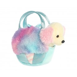 Плюшена играчка Аврора - Кученце в чантичка, 20 см