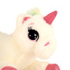 Плюшен еднорог с розов рог, бял, 30 см 