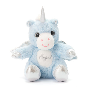 Плюшен еднорог Аглая, син, 30 см