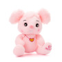 Плюшено мишле Никол с гердан сърчице, розово, 20 см