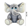 Плюшен слон със сини очи, сив, 30 см