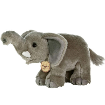Плюшен слон Aurora, сив, 28 см