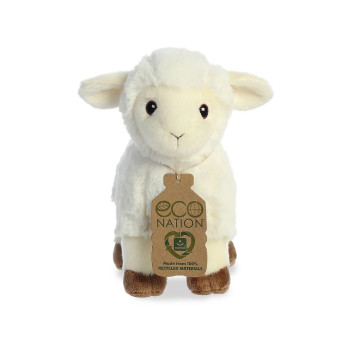 Плюшено агънце Aurora Eco, бяло, 20 см