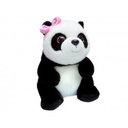 Плюшена Панда с розова панделка