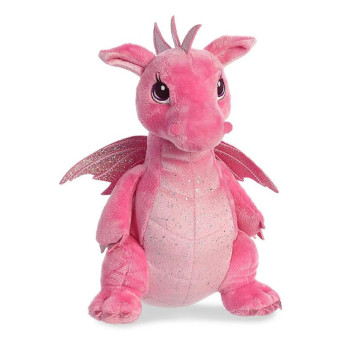 Плюшен дракон Aurora, розов, 30 см