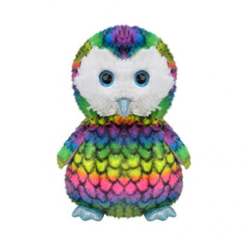 Плюшен бухал, цветен, 17 см