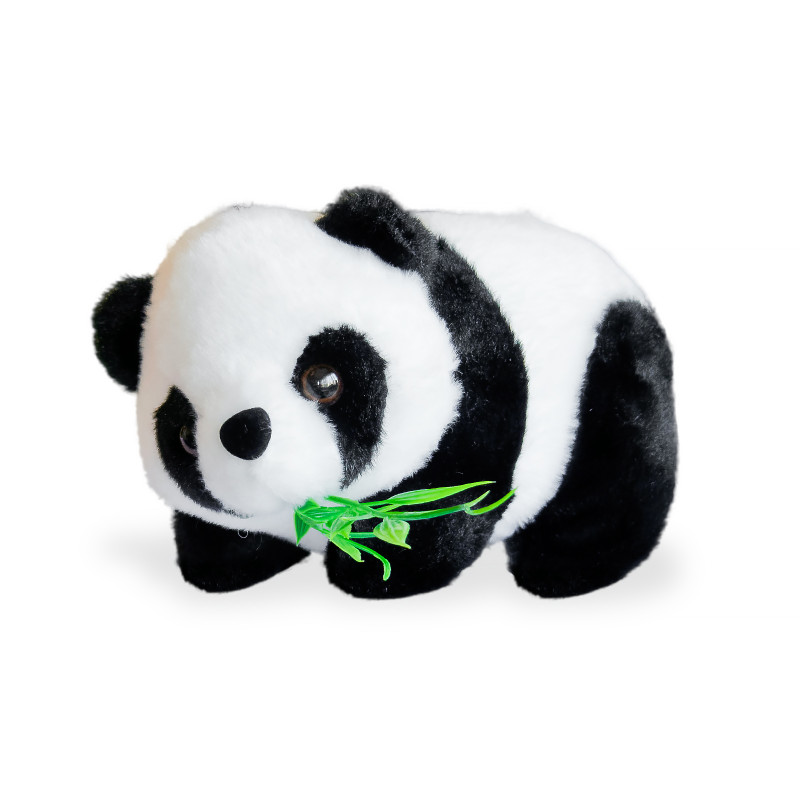 Плюшена панда с евкалиптово листо, 15 см