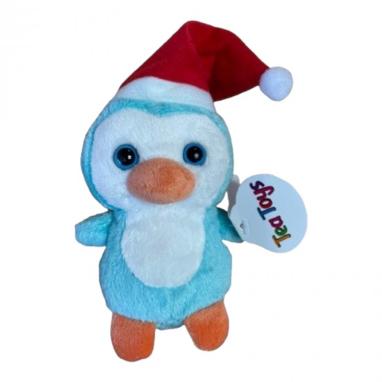 Плюшен пингвин с коледна шапка