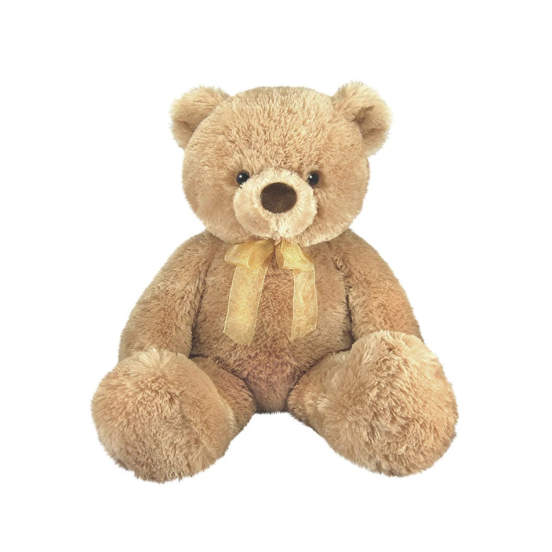 Плюшено мече с панделка Aurora, светло кафяво, 44 см