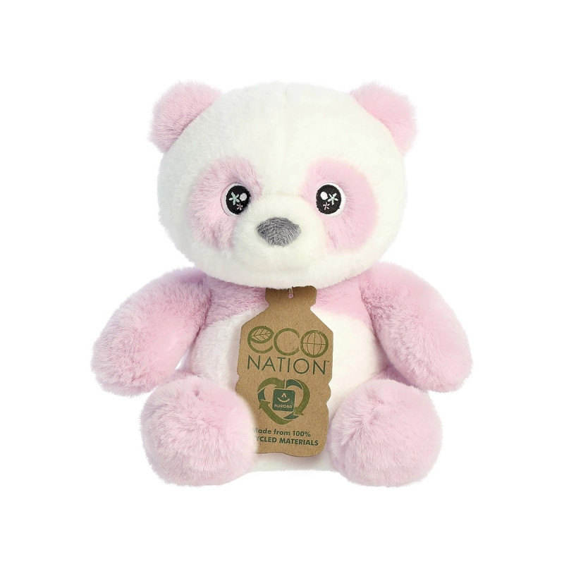 Плюшена панда Aurora Eco, лилава, 20 см