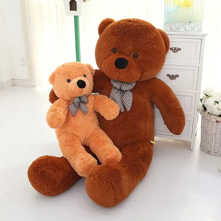 Плюшено мече Лина, тъмно кафяво, 90 см