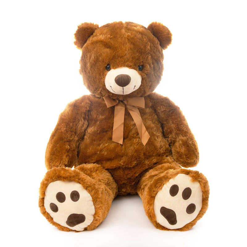 Плюшено мече гигант с кафява панделка, кафяво, 100 см