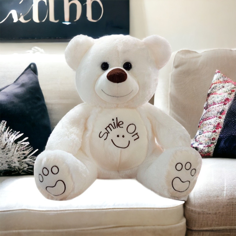 Плюшено мече Smile on, екрю, 40 см