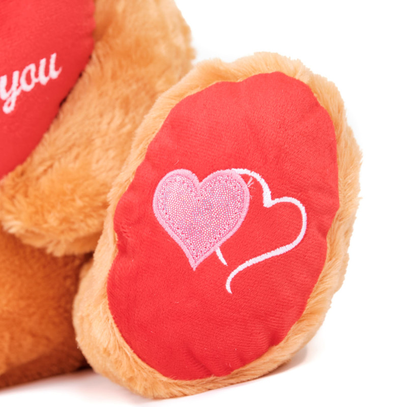 Плюшено мече за влюбени в кафяво, 47 см