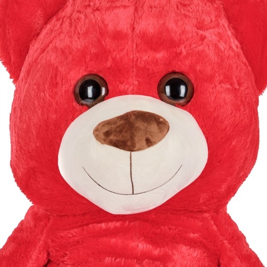 Плюшен мечок в червено с надписана панделка, 200 см