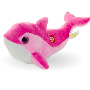 Плюшен делфин Поли със звук, розов, 26 см