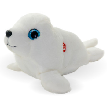 Плюшен тюлен Юли със звук, бял, 23 см