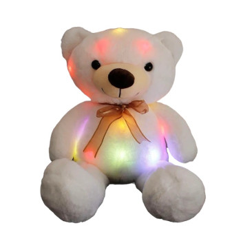 Плюшено мече с LED светлини, бяло, 60 см