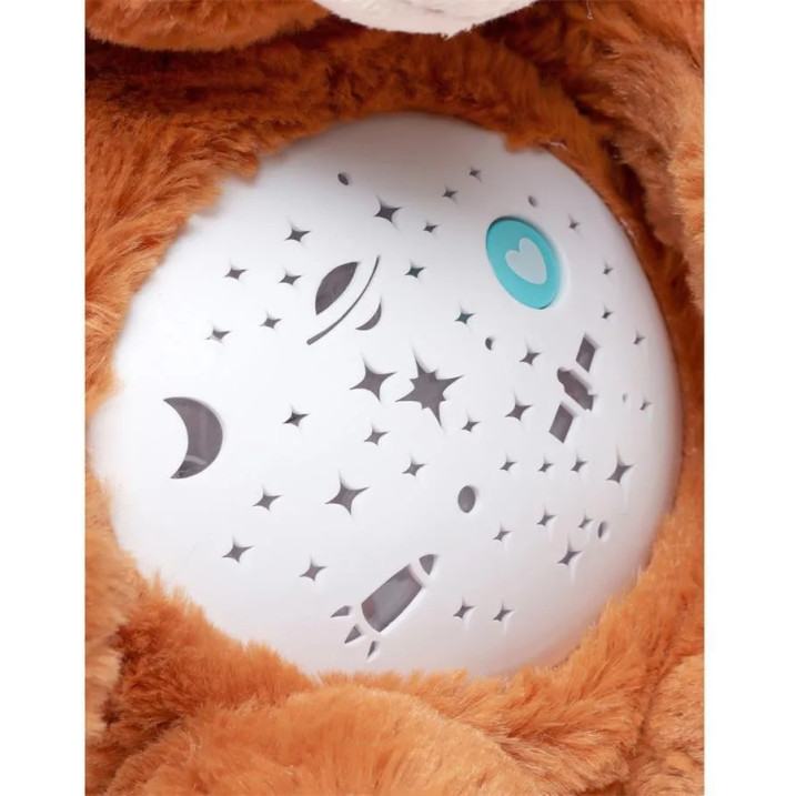 Плюшена играчка Мече с проектор и музика, кафяво, 30 см