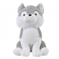 Плюшено куче Хъски със сини очи, 35 см