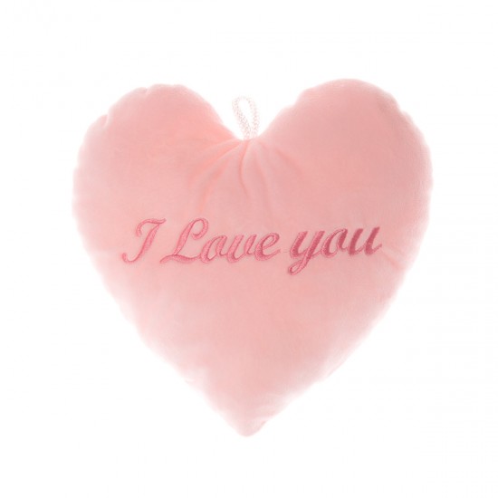 Плюшено сърце "I Love you" в розово