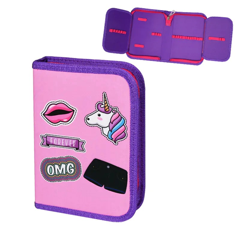 Несесер в лилаво с една преграда - Еднорог