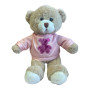 Плюшено мече с розова тениска, кафяво, 28 см