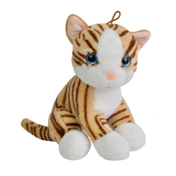 Плюшено коте Мони, оранжево, 25 см