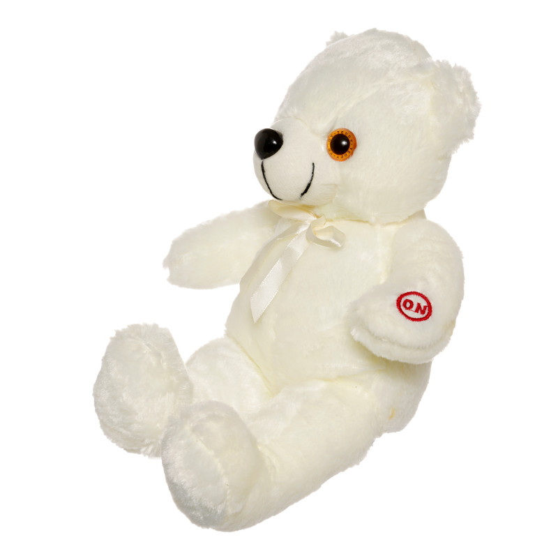 Плюшено мече с LED светлини, бяло, 25 см