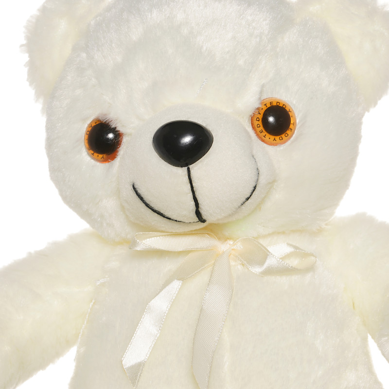 Плюшено мече с LED светлини, бяло, 25 см