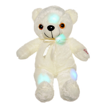 Плюшено мече с LED светлини, бяло, 25 см